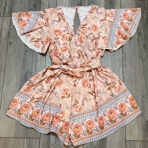 Shein Floral Romper size Large